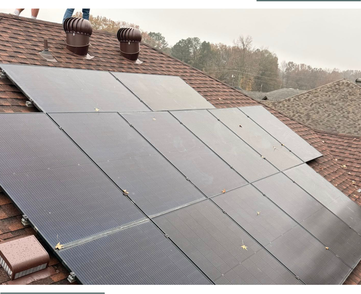 Solar panels installed on a rooftop to harness renewable energy.